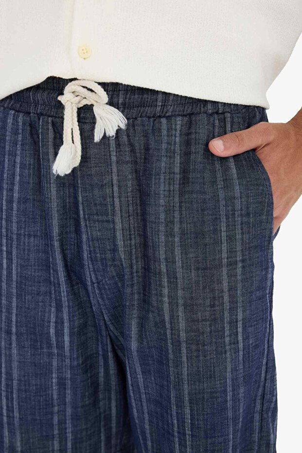 Relax Fit Beli Bağcıklı Bermuda Şort F7122AX25SM - 5