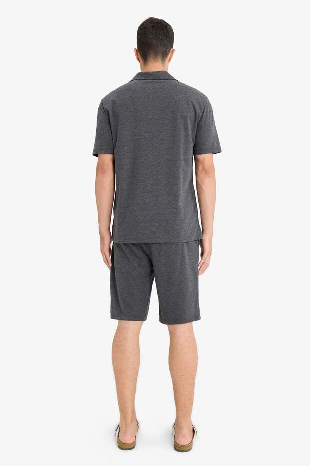 Pijama Takımı Kısa Kollu Üst Beli Bağcıklı Şort F7381AX25HS - 7