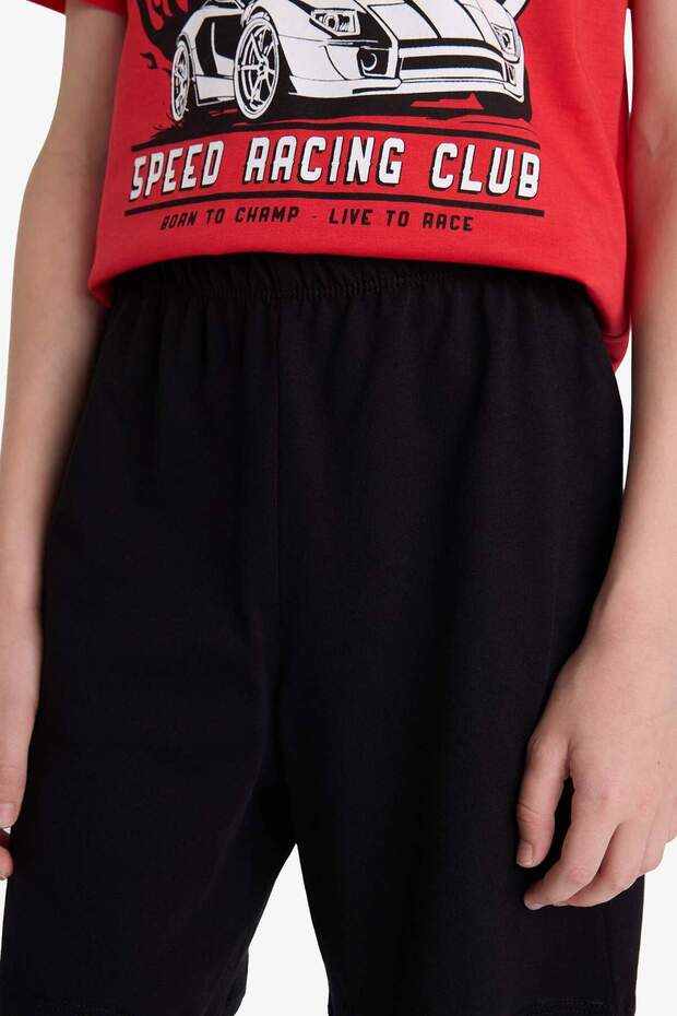 Erkek Çocuk Pijama Takımı Kısa Kollu Üst Beli Lastikli Şort F1734A825HS - 5