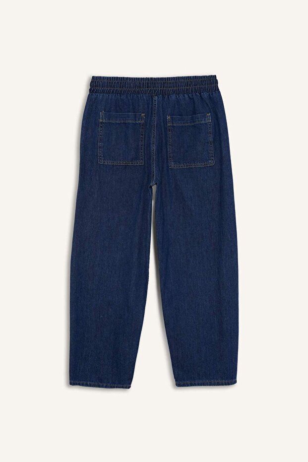 Pull On Carrot Fit Yüksek Bel Crop Fit Yumuşak Jean Pantolon E0956AX25SM - 8