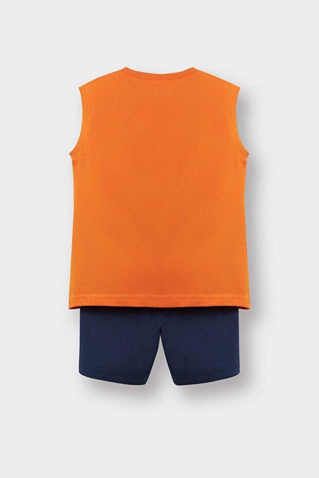 Erkek Bebek 2li Takım Deniz Baskılı Atlet Beli Lastikli Şort E2455A525SM - 4