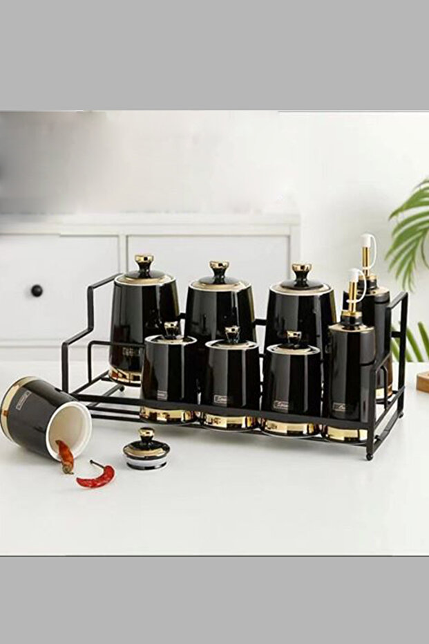 طقم برطمانات علب بهارات وتوابل - 8