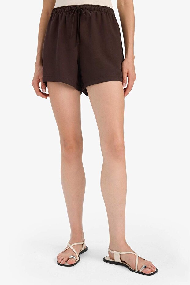 Normal Bel Kısa Paça Keten Karışımlı Şort F6365AX25HS - 5