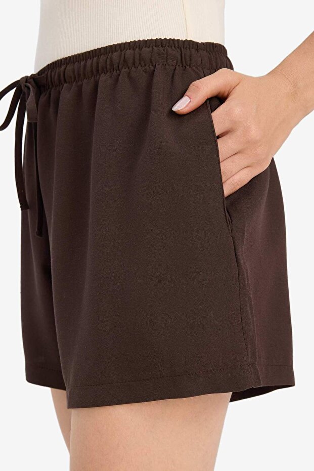 Normal Bel Kısa Paça Keten Karışımlı Şort F6365AX25HS - 6