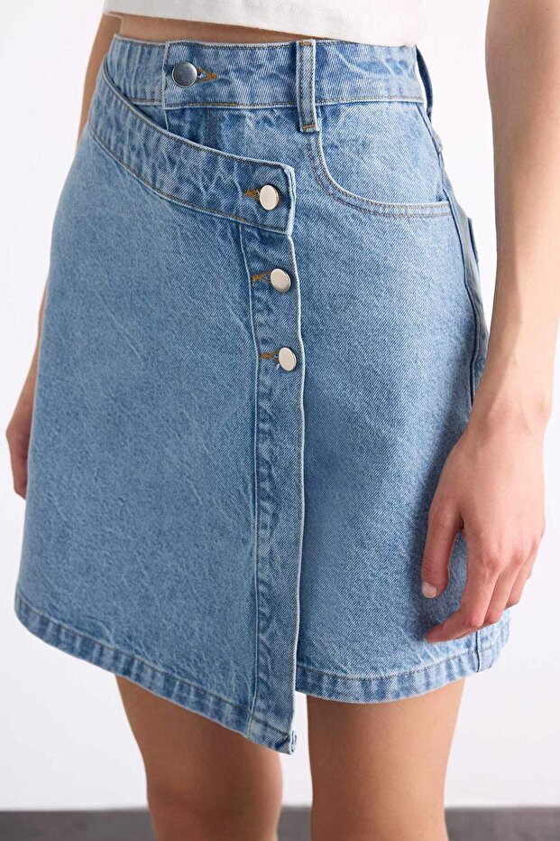 Mini Jean Şort Etek F7503AX25SM - 5