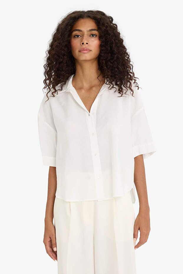 Loose Fit Modal Kısa Kollu Gömlek F7080AX25SM - 3