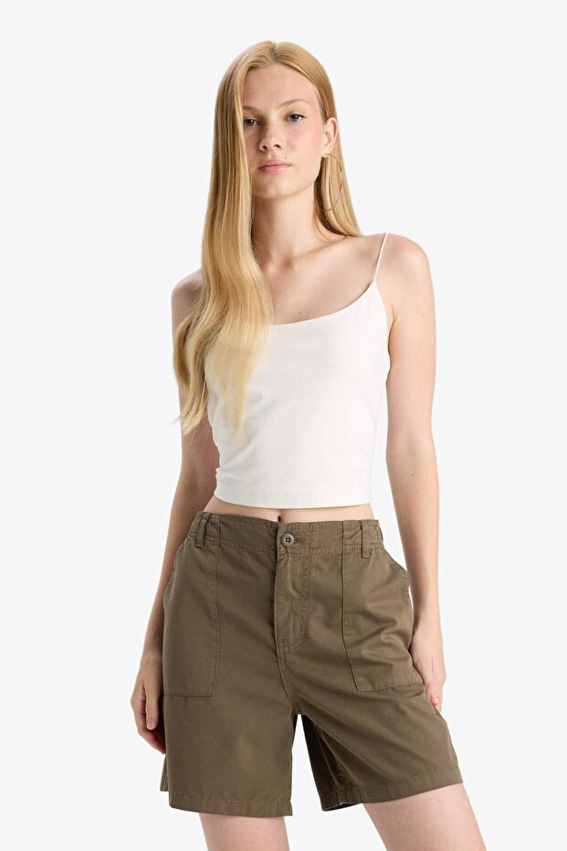 Coool Normal Bel Kısa Paça Gabardin Şort F3318AX25SM - 3