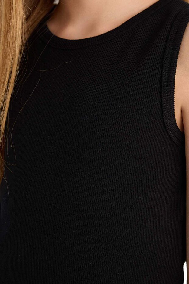 Kız Çocuk Bisiklet Yaka Basic Düz Atlet D9097A825HS - 5