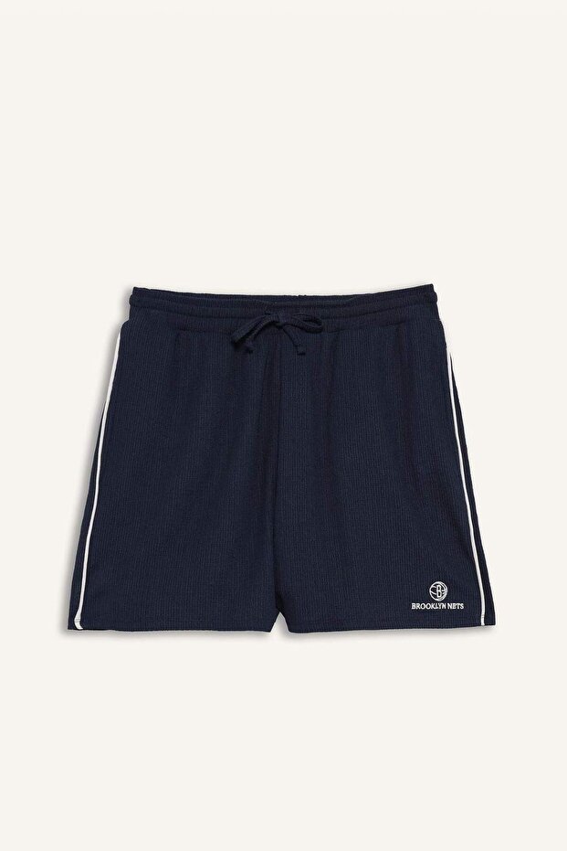 DeFactoFit NBA Brooklyn Nets Standart Fit Kısa Paça Krinkıl Kumaş Şort E3625AX25SM - 8