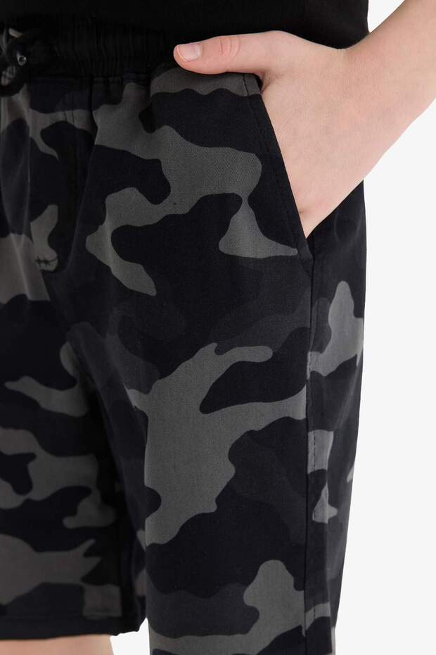 Erkek Çocuk Kamuflaj Desenli Gabardin Şort F1179A825HS - 5