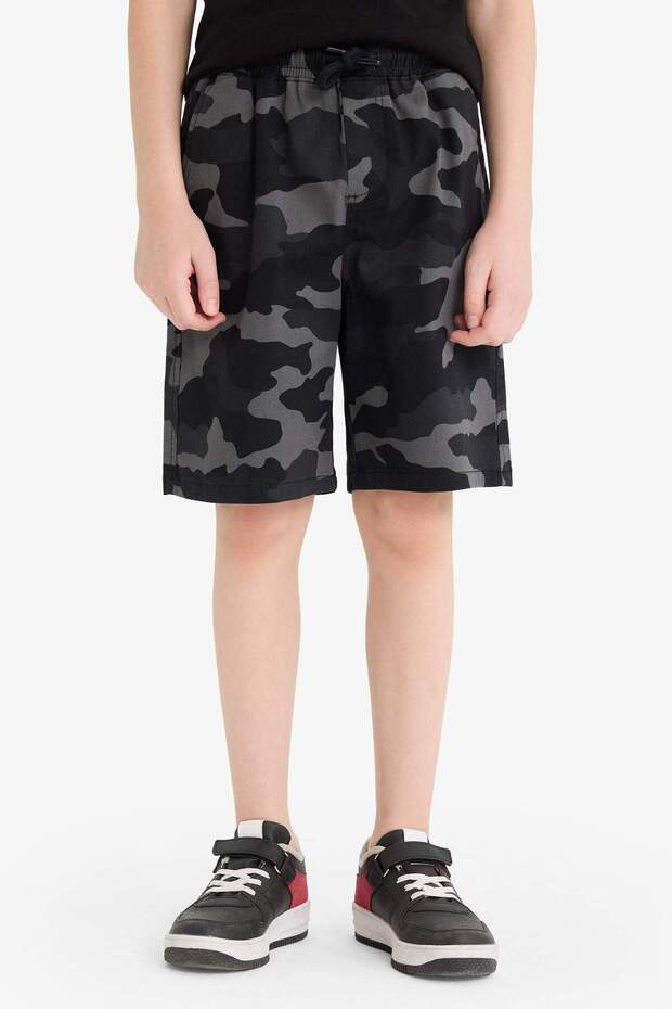 Erkek Çocuk Kamuflaj Desenli Gabardin Şort F1179A825HS - 4