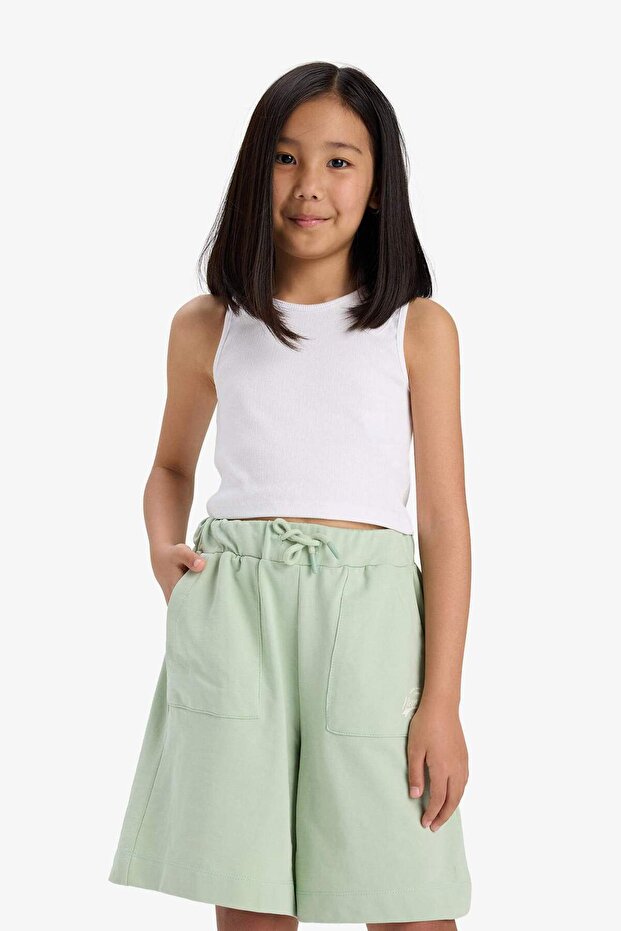 Kız Çocuk Beli Lastikli Basic Düz Şort B0847A825HS - 3