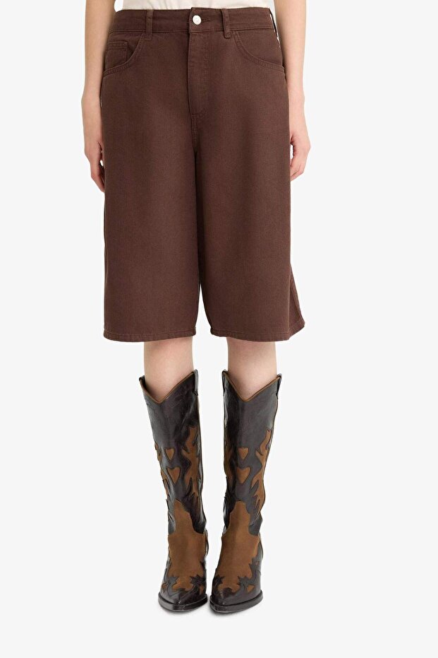 Coool Normal Bel Kısa Paça Gabardin Bermuda Şort F3133AX25HS - 6
