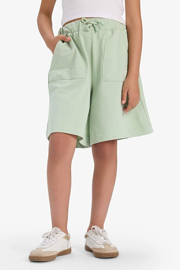 Kız Çocuk Beli Lastikli Basic Düz Şort B0847A825HS - 4