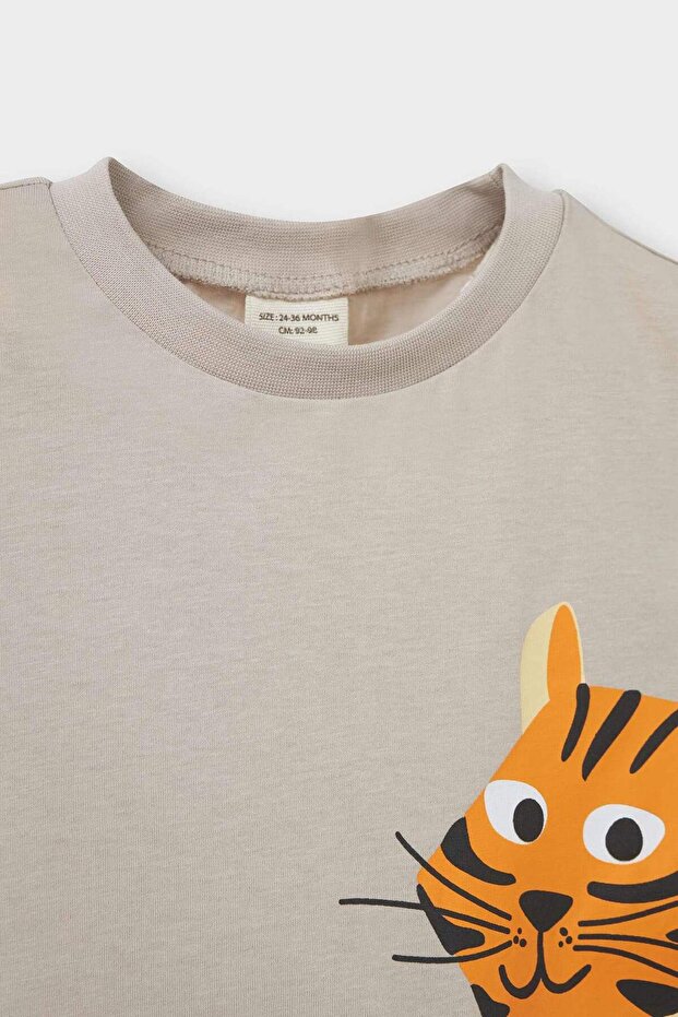 Erkek Bebek 2li Takım Baskılı Kısa Kollu Tişört Şort E6819A525SM - 3