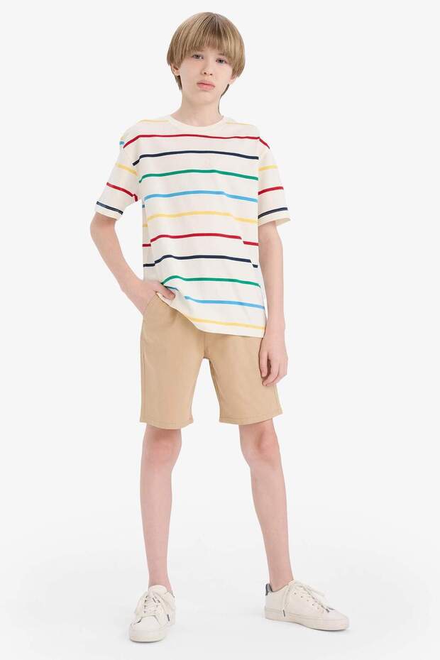 Erkek Çocuk Cepli Basic Düz Gabardin Şort C2955A825SM - 3
