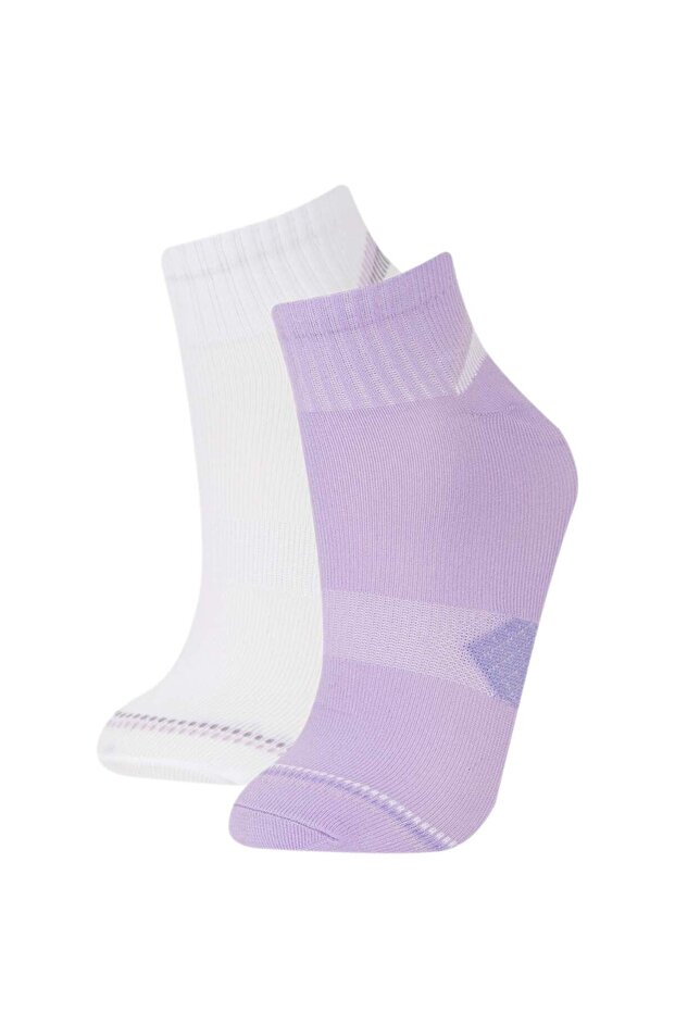Women's 2-Pack Cotton Short Sports Socks E2092Axns