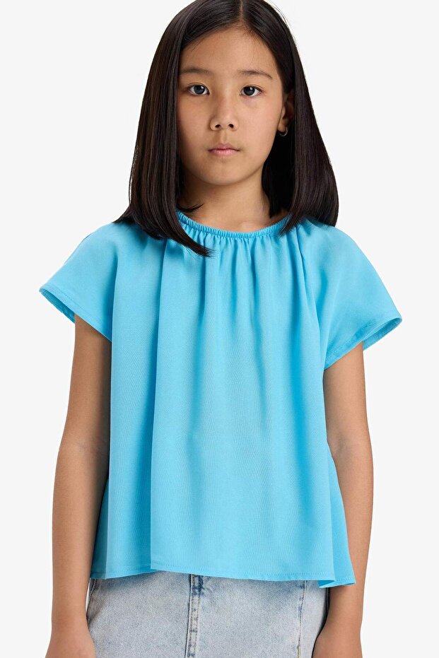 Kurzarmbluse Mädchen E6853A825SM - 1