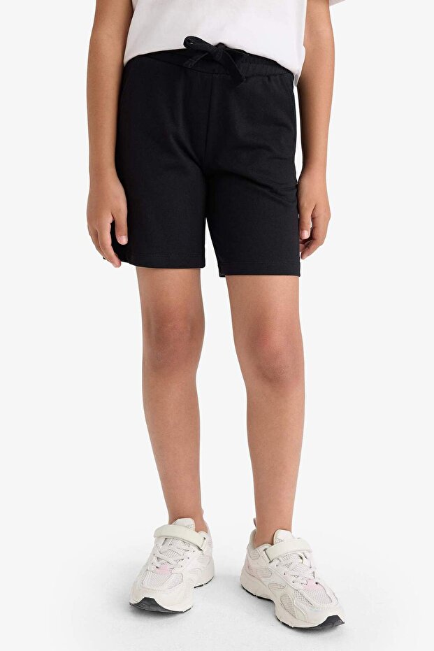 Kız Çocuk Relax Fit Beli Lastikli Basic Düz Şort D9058A825HS - 4