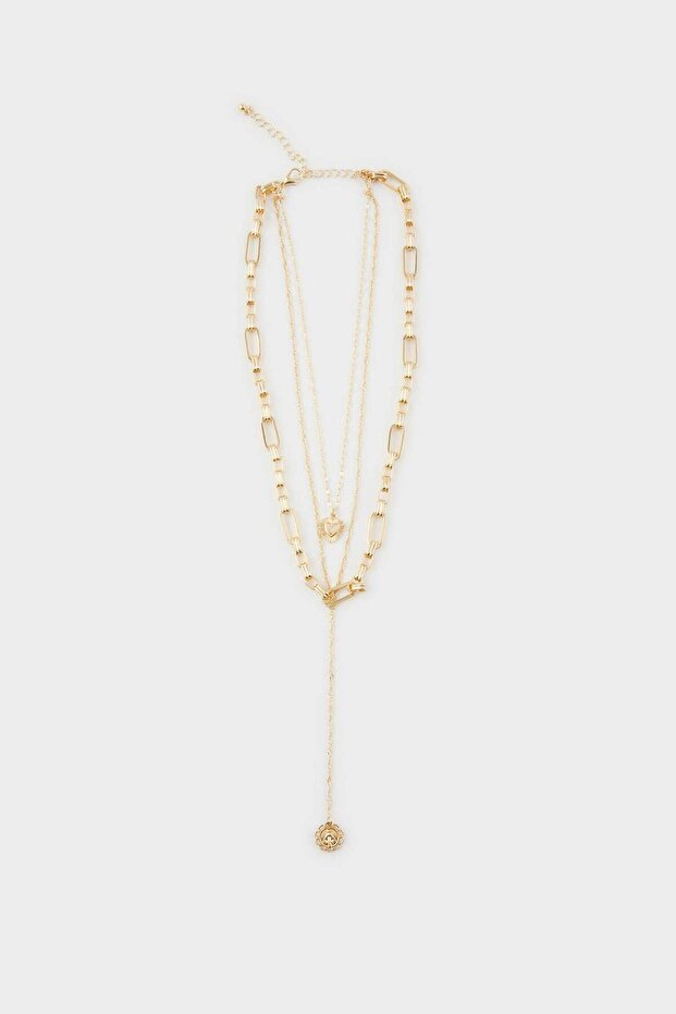 Women's Gold Y Necklace E9091Axns