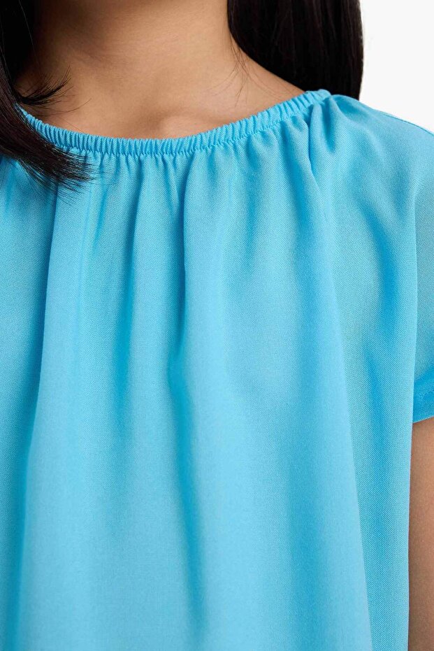 Kurzarmbluse Mädchen E6853A825SM - 5