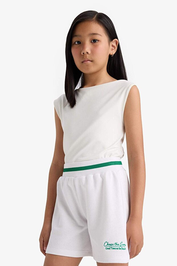 Kız Çocuk Baskılı Beli Lastikli Şort E6588A825SM - 3