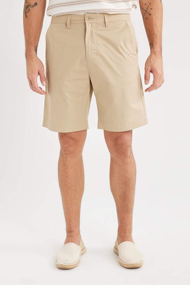%100 Pamuk Regular Fit Gabardin Bermuda Şort C7684AX25SP - 4