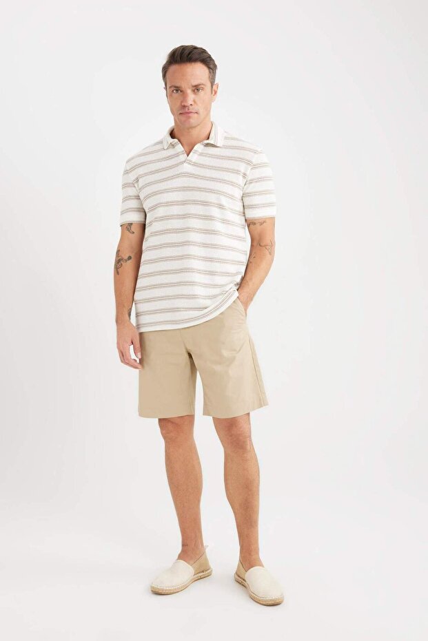 %100 Pamuk Regular Fit Gabardin Bermuda Şort C7684AX25SP - 1