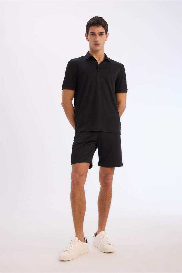 Regular Fit Her Yöne Esneyen Krinkıl Bermuda Şort E0980AX25SM - 2