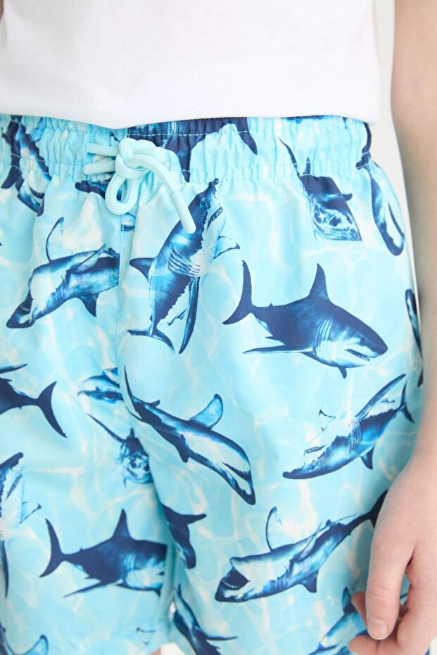 Erkek Çocuk Köpek Balığı Desenli Deniz Şortu E7510A825HS - 6