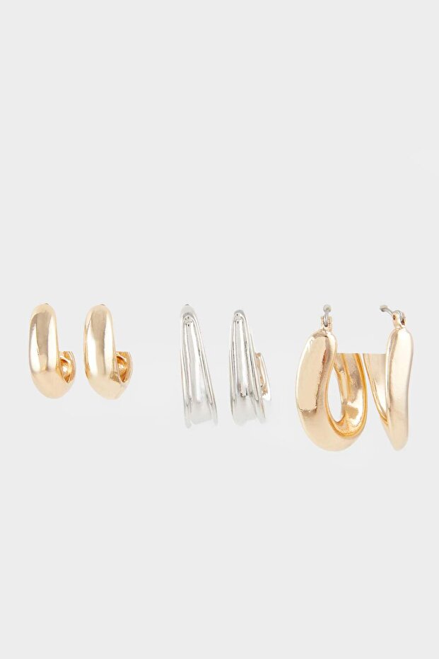 Kadın 3'lü Parlak Küpe E9063AXNS - 1