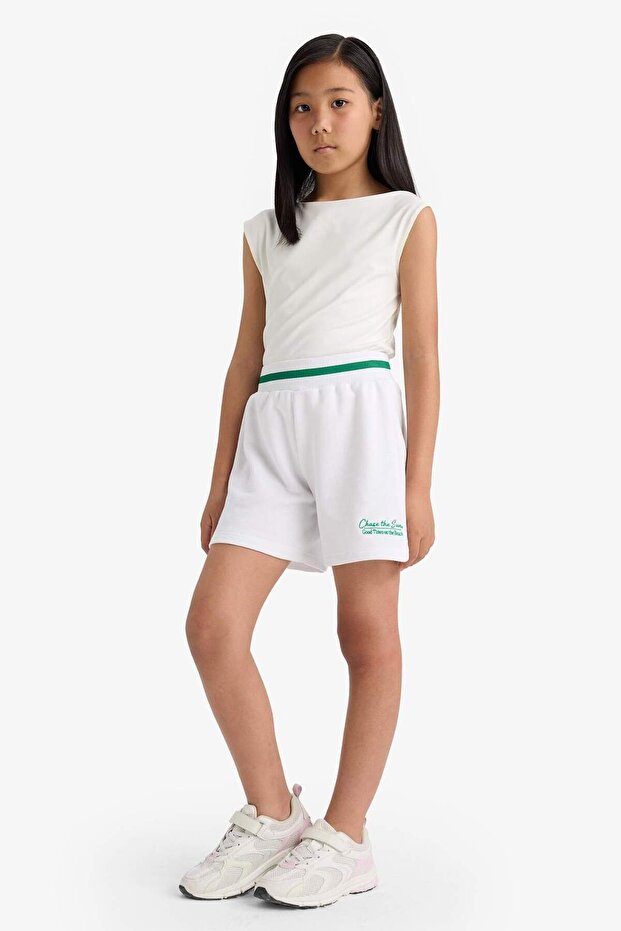 Kız Çocuk Baskılı Beli Lastikli Şort E6588A825SM - 1