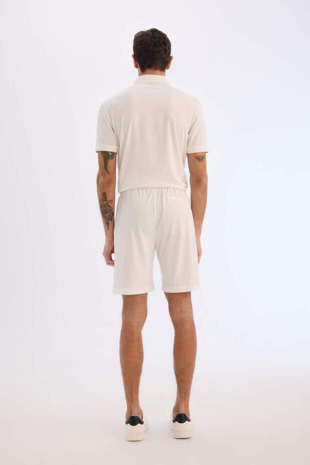 Regular Fit Her Yöne Esneyen Krinkıl Bermuda Şort E0980AX25SM - 7