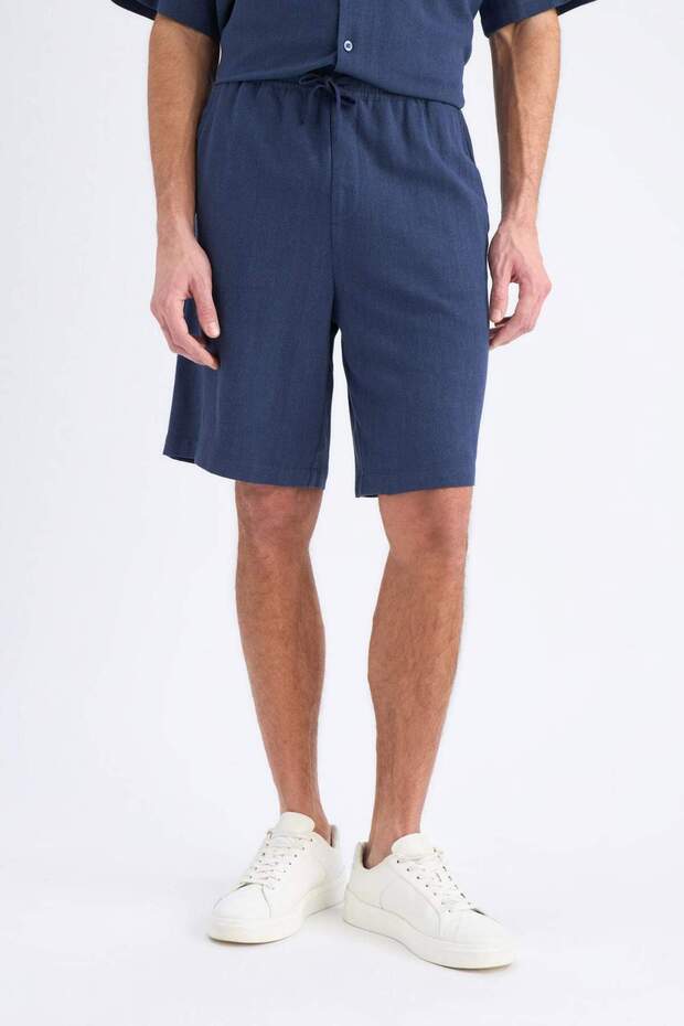 Relax Fit Yazlık Keten Karışımlı Şort D8835AX25SM - 5