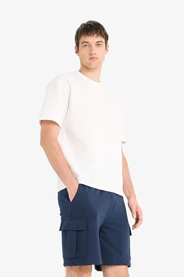 Regular Fit Beli Bağcıklı Kargo Cepli Şort D9494AX25SM - 3