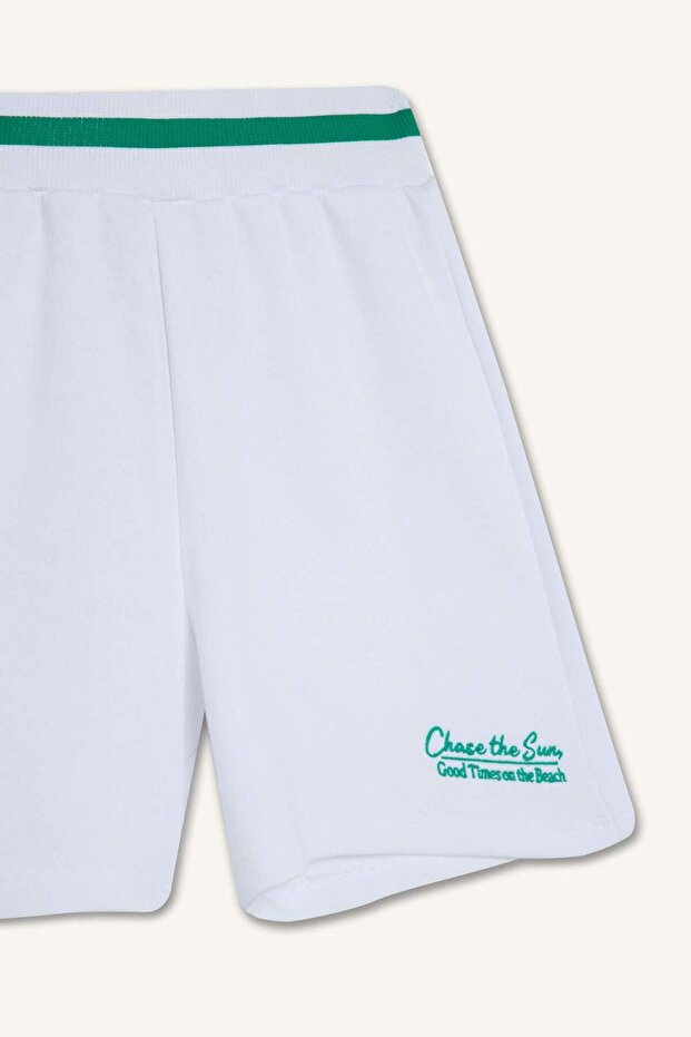 Kız Çocuk Baskılı Beli Lastikli Şort E6588A825SM - 8