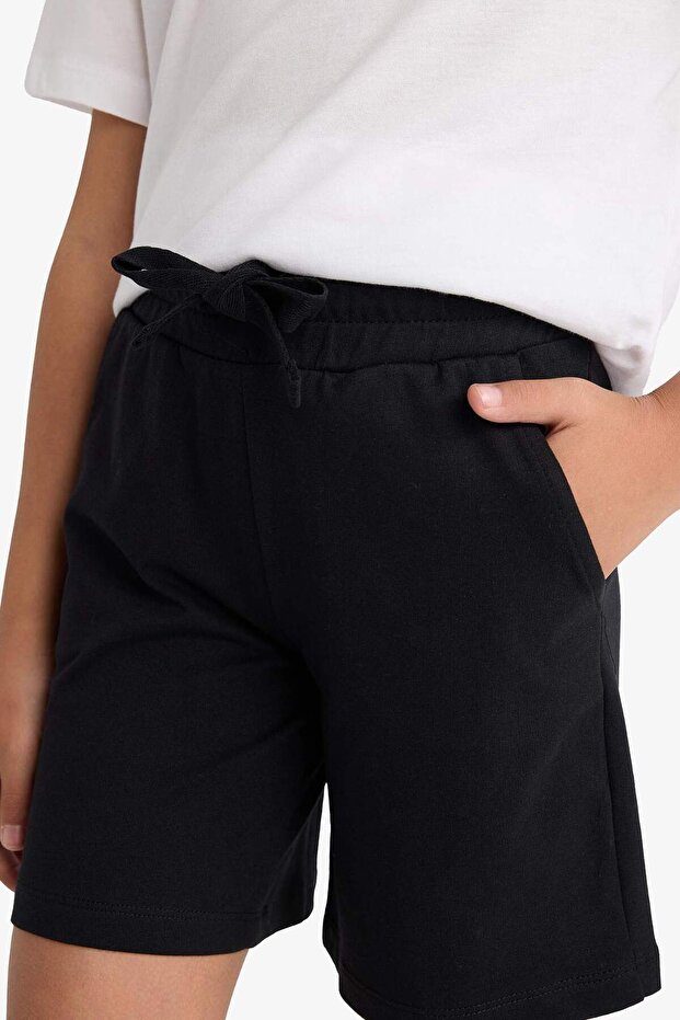 Kız Çocuk Relax Fit Beli Lastikli Basic Düz Şort D9058A825HS - 5