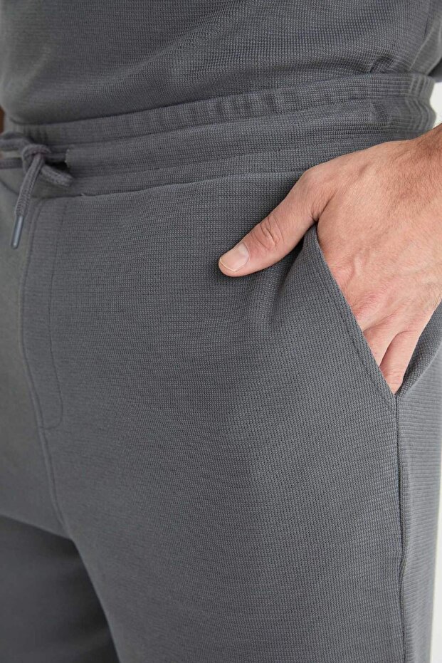 Regular Fit Dokulu Beli Bağcıklı Şort E2588AX25SM - 7