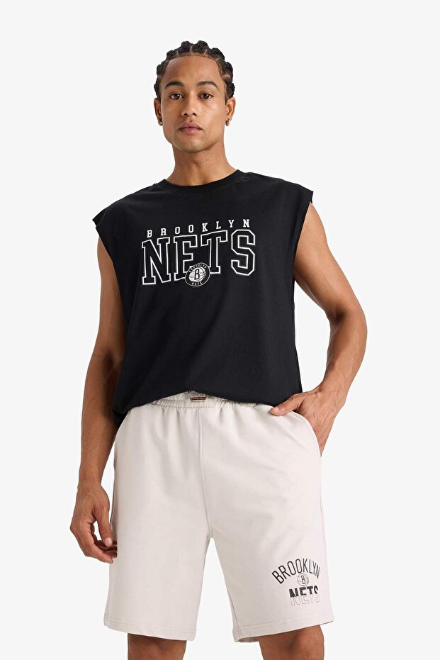DeFactoFit NBA Brooklyn Nets Standart Fit Kısa Paça Şort E3008AX25SM - 3