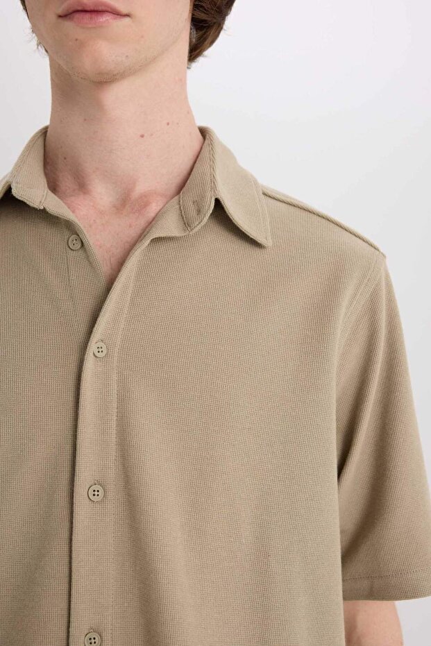 Regular Fit Yazlık Pamuklu Kısa Kollu Gömlek D1902AX25SM - 5