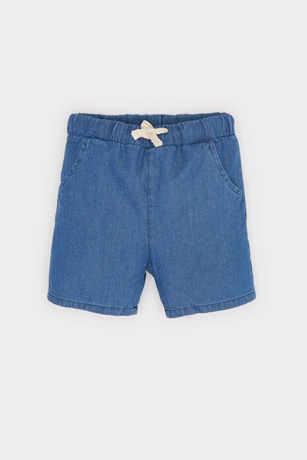 Erkek Bebek Beli Lastikli Jean Şort E6837A525SM - 1