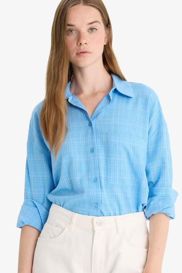 Oversize Wide Fit Muslin Long Sleeve Shirt X2232Az25Sp