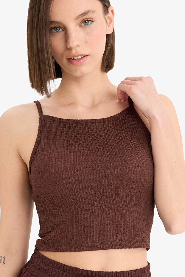 Coool Fitted Basic Düz Bürümcük Askılı Atlet E0626AX25SM - 4