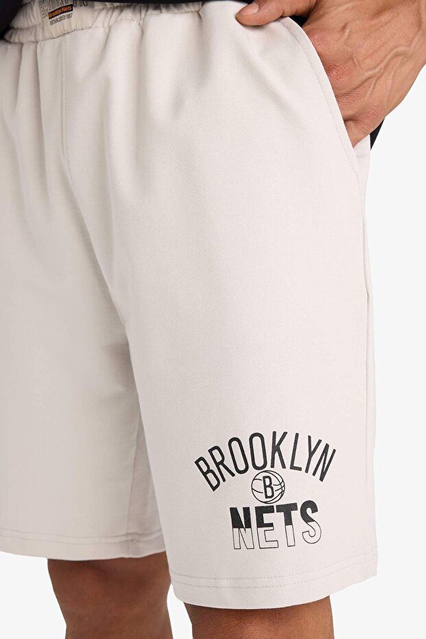 DeFactoFit NBA Brooklyn Nets Standart Fit Kısa Paça Şort E3008AX25SM - 5