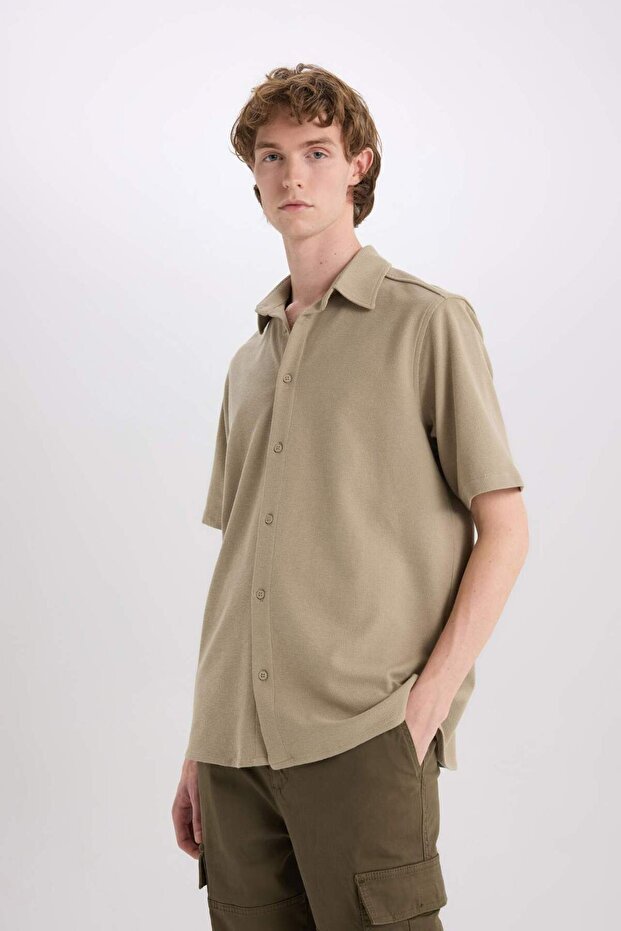 Regular Fit Yazlık Pamuklu Kısa Kollu Gömlek D1902AX25SM - 3
