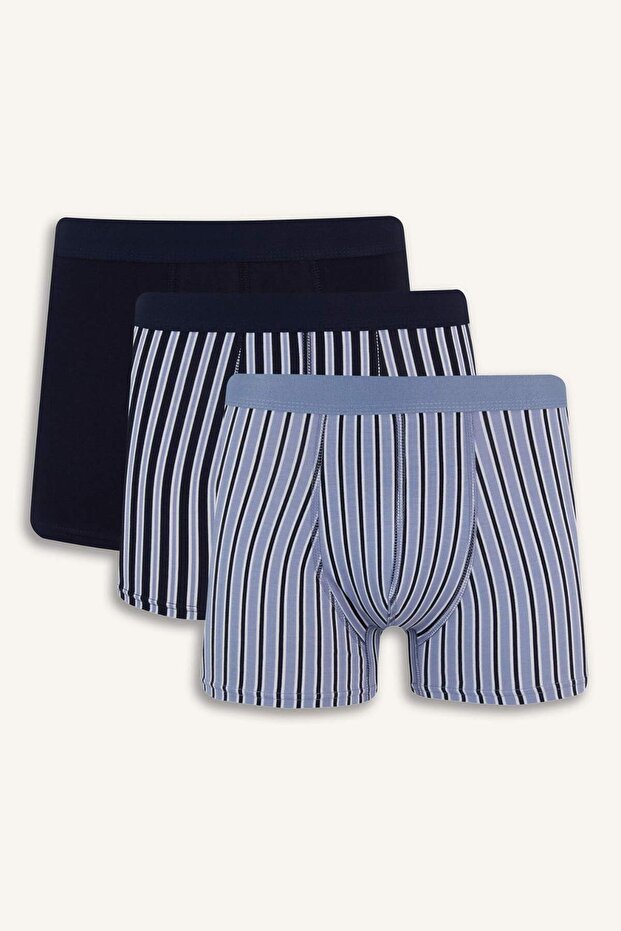 Regular Fit Çizgili 3'lü Boxer E7203AX25SM - 1