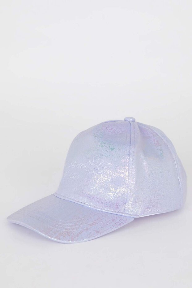 Kız Çocuk Nakışlı Simli Kumaş Cap Şapka C0584A825SM - 1