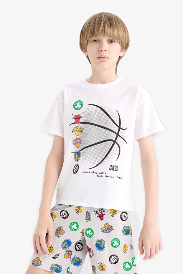 Erkek Çocuk NBA Current Teams Pijama Takımı Kısa Kollu Üst Şort E2700A825SM - 6