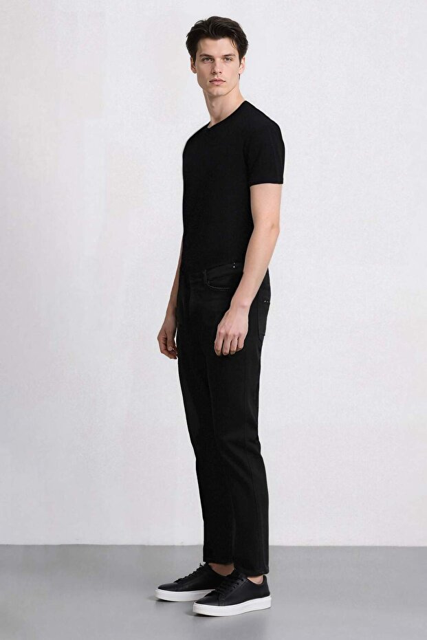 Sergio Regular Fit Normal Kalıp Normal Bel Boru Paça Siyah Jean Pantolon F2370AX25SP - 2