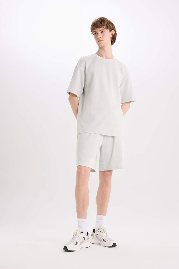 %100 Pamuk Regular Fit Düz Paça Şort E0442AX25SM - 3